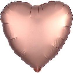 Balon foliowy satynowy serce zł-róż 43cm