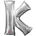 Balon foliowy Litera "K" srebrny 66x83 cm