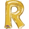 Balon foliowy litera "R" 58x81 cm - złoty