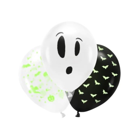 Balony UV 27cm, BOO!, mix / 3szt.