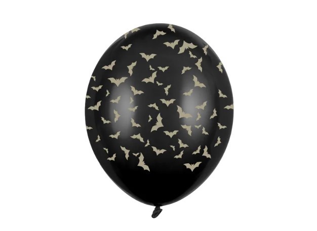 Balony 30 cm, Nietoperze, Pastel Black / 6szt.