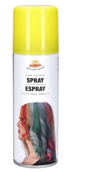 Spray do włosów fluorescencyjny żółty, 125 ml