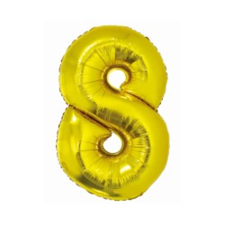 Balon foliowy Smart, Cyfra 8, złota, 76 cm