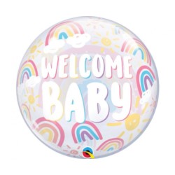 Balon foliowy 22" QL Bubble Poj. "Welcome Baby "