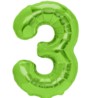 Balon foliowy zielona cyfra "3" 100cm