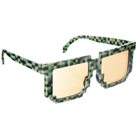 Okulary przyciemniane Zielone Pixele, 1 szt.