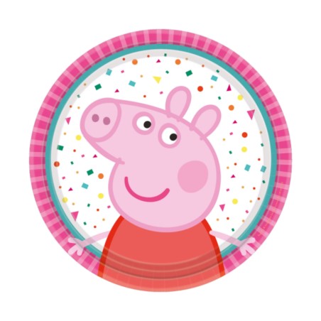 Talerze Peppa Pig okragle papier 18 cm / 8szt.