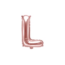 Balon foliowy Litera "L", 35cm, różowe złoto