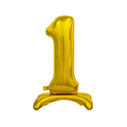 Balon foliowy B&C Cyfra stojąca 1, złota, 74 cm