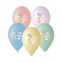 Balony Premium Hel Happy Birthday (lisek), 13"/ 5