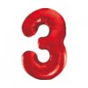 Balon foliowy B&C Cyfra 3, czerwona, 85 cm