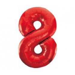 Balon foliowy B&C Cyfra 8, czerwona, 85 cm