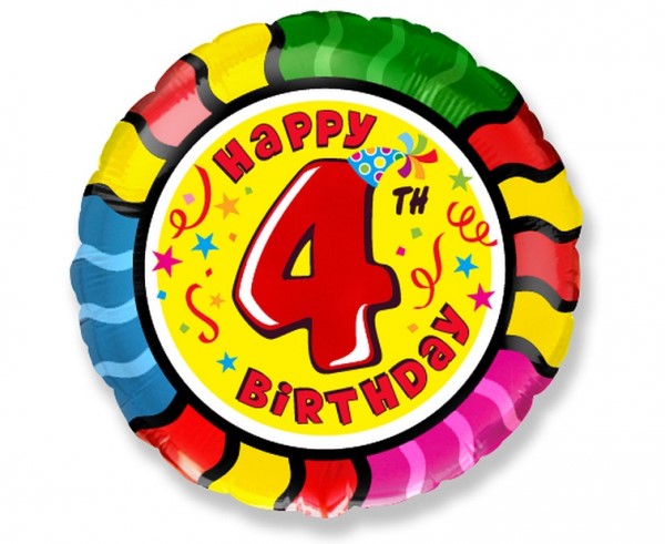 Balon foliowy 18" FX - " Happy Birthday - "4"