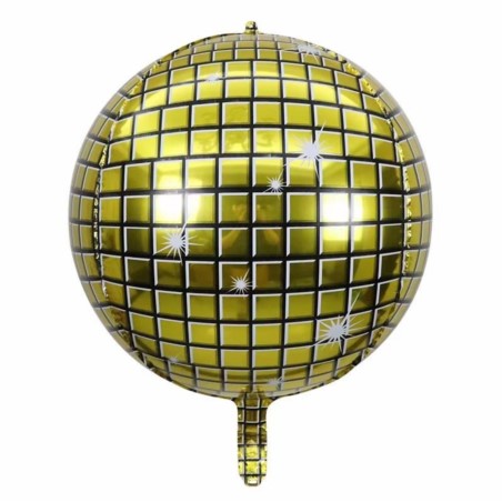 Balon foliowy Kula dyskotekowa złota, 40 cm