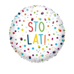 Balon foliowy standard Sto Lat Confetti 43cm