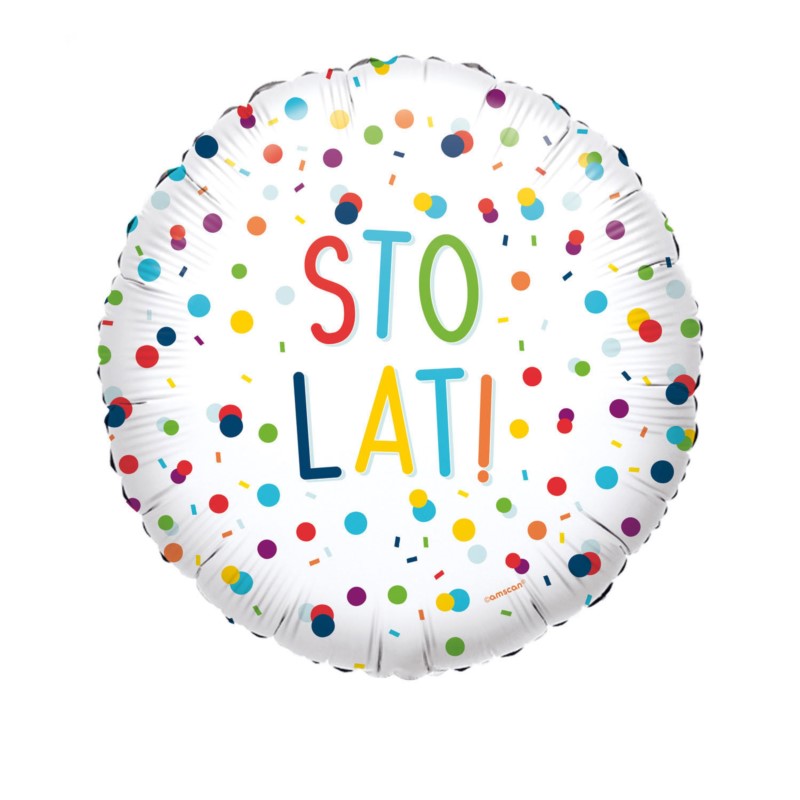 Balon foliowy standard Sto Lat Confetti 43cm