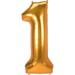 Balon Cyfra Jumbo 55cm x 134cm "1" złota