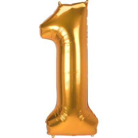 Balon Cyfra Jumbo 55cm x 134cm "1" złota