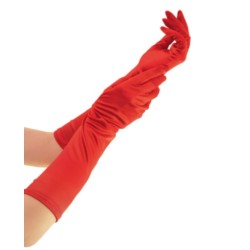 Rękawiczki satynowe długie czerwone 40cm