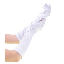 Rękawiczki satynowe długie białe 40cm