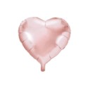 Balon foliowy Serce, 45cm, różowe złoto 1 szt.