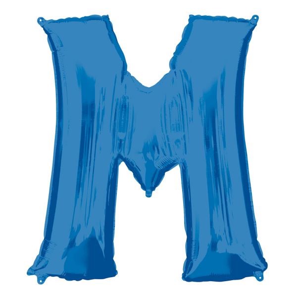 Balon foliowy Litera "M" niebieski, 60x81 cm