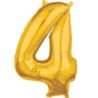 Balon foliowy cyfra "4" złoto 43x66 cm.
