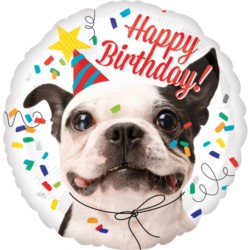 Balon foliowy Standard "Happy Birthday Dog" 43cm
