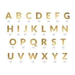 Baner Alfabet, złoty, 14cm