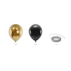 Girlanda balonowa - czarno-złota, 200cm