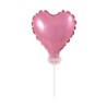 Balon foliowy 8 cm serce na patyczku, różowe