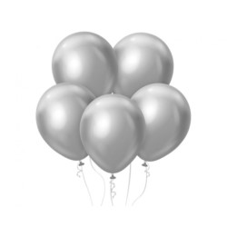 Balony Beauty&Charm, platynowe srebrne 10"/ 50 szt