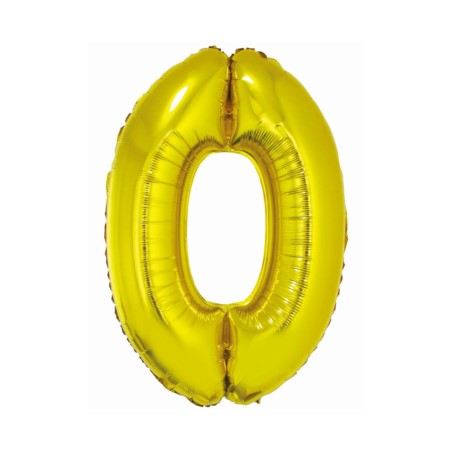 Balon foliowy Smart, Cyfra 0, złota, 76 cm