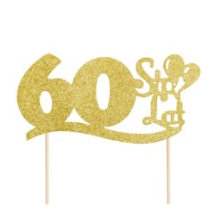 Toppery na tort 60 urodziny złoty