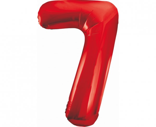 Balon foliowy B&C Cyfra 7, czerwona, 85 cm