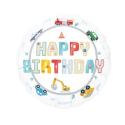 Balon foliowy Happy Birthday Auta 45cm