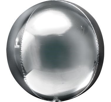 Balon, foliowy 15" ORBZ - kula srebrna
