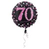 Balon, foliowy "70" Uroczysto - różowy 43 cm