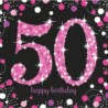 Serwetki HB "50" uroczysto, różowy
