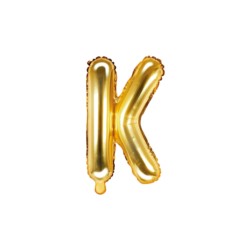 Balon foliowy Litera "K", 35cm, złoty