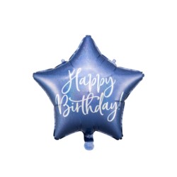 Balon foliowy Happy Birthday, 40cm, granat