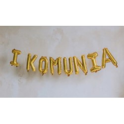 Balon foliowy ''I Komunia'', 260x40 cm, złoty