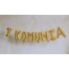 Balon foliowy ''I Komunia'', 260x40 cm, złoty