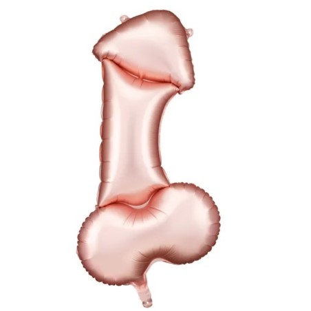 Balon foliowy Penis, 55.5x112 cm, różowe złoto