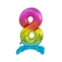 Balon foliowy B&C Cyfra stojąca 8, tęczowa, 74 cm