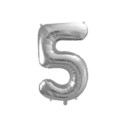 Balon foliowy Cyfra "5", 86 cm srebrny