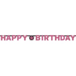 Baner "Happy Birtday" różowy