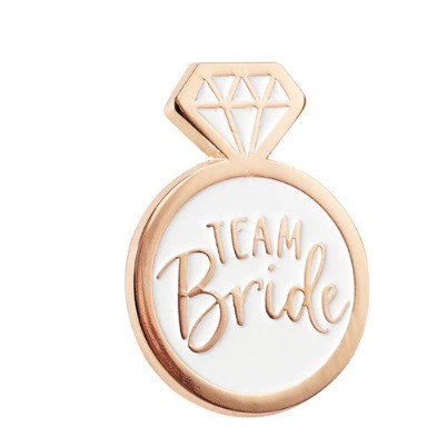 Pin emaliowany Team Bride rose gold