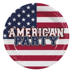 Talerzyki papierowe American Party USA 23cm