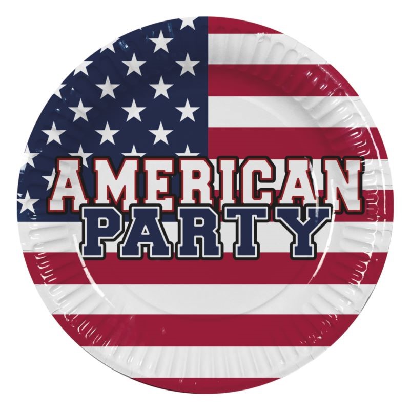 Talerzyki papierowe American Party USA 23cm